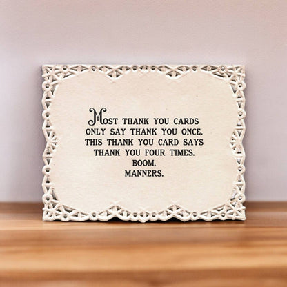 Funny Vintage Greeting Card with Repeated Thank You