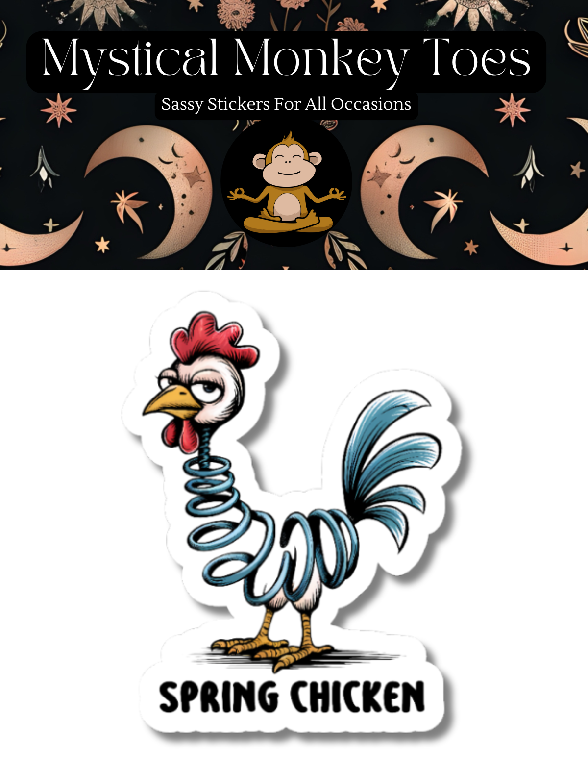 Funny Spring Chicken Vinyl Sticker